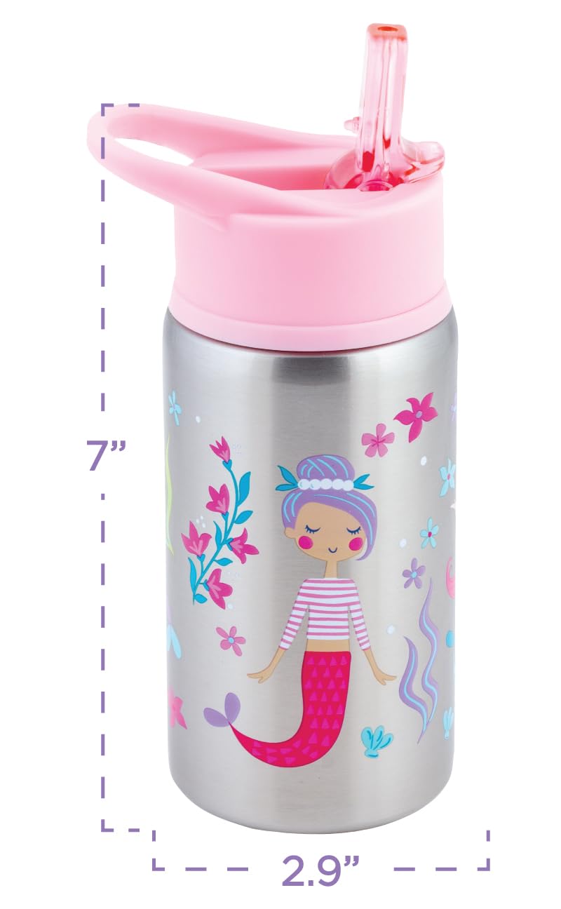 Stephen Joseph Stainless Steel Water Bottles, 18 OZ, Straw lid, Reusable tumbler, Insulated, SLOTH - Image 3